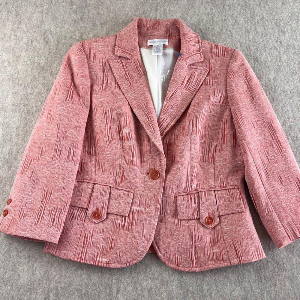 Worthington vintage textured blazer jacket size 6
